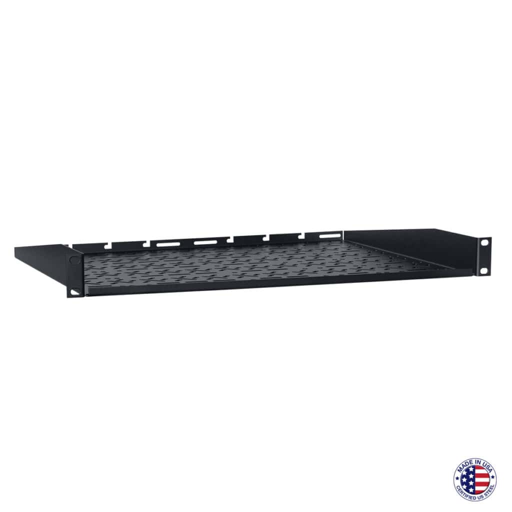 Rack Utility Shelf with Multi-Slot Base, Flanges